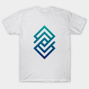 Blue Abstract Geometric T-Shirt